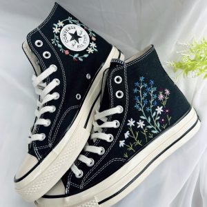 Y2K Embroidered Floral Converse High Tops