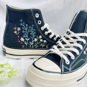 Y2K Embroidered Floral Converse High Tops