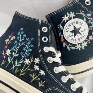 Y2K Embroidered Floral Converse High Tops