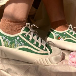 Y2K Embroidered Mountain Shoes - Stylish Footwear for Adventurous Souls