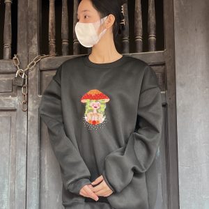 Y2K Embroidered Mushroom Sweater