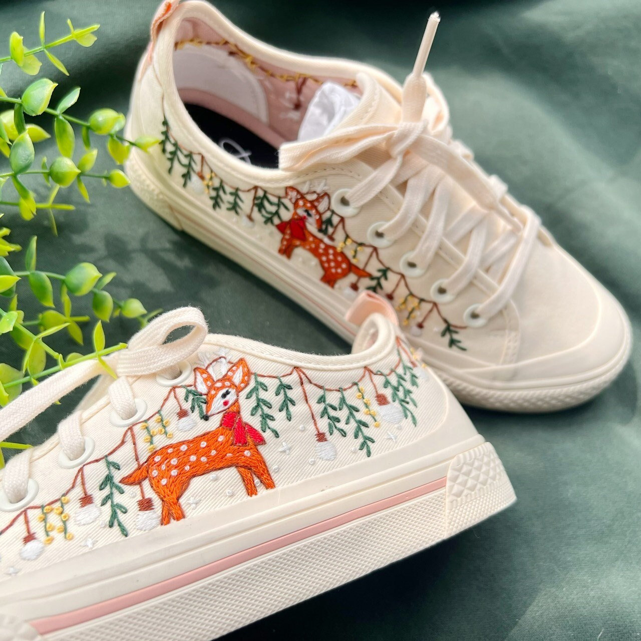 Y2K Embroidered Shoes - Snowman Design | Festive Winter Footwear