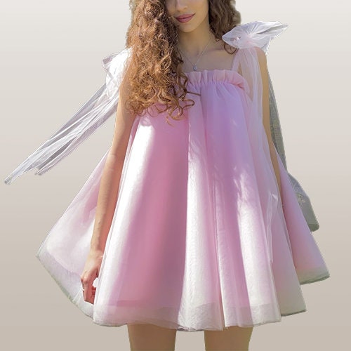 Y2K Fairy Grunge Mesh Puffy Dress - Vintage-inspired Fashion Delight