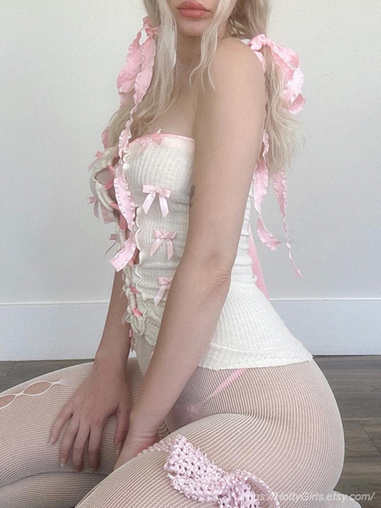 Y2K Fairycore Lolita Style Sexy Corset Top - White