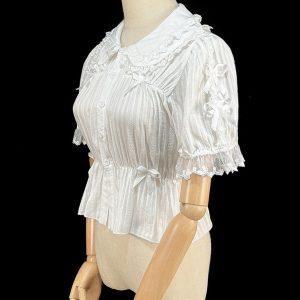 Y2K Fashion Essential: White Lace Lolita Blouse