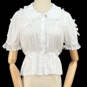 Y2K Fashion Essential: White Lace Lolita Blouse