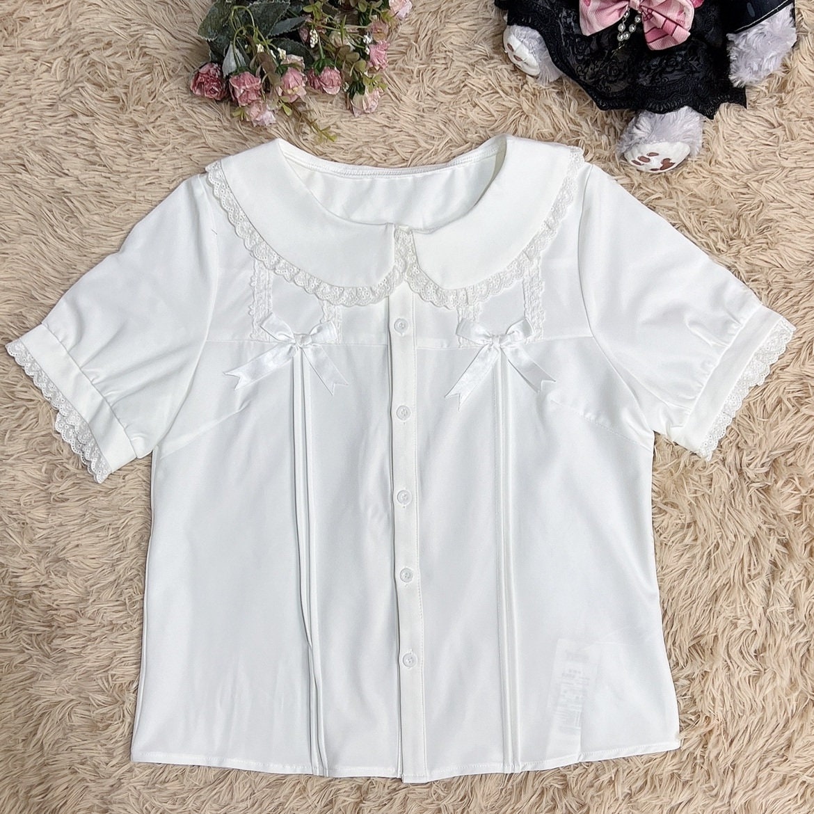 Y2K Fashion White Cotton Lolita Blouse