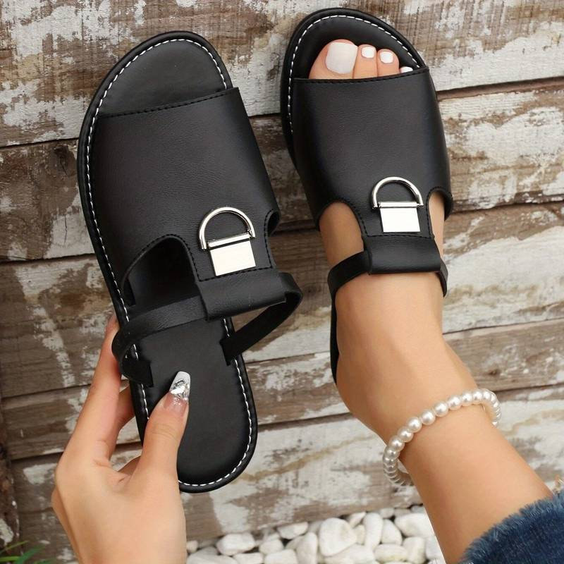 Y2K Fashionable Open Round Toe Non Slip Slide Sandals