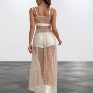 Y2K Festival Mesh Overdress - Sexy Pleated Bohemian Dress