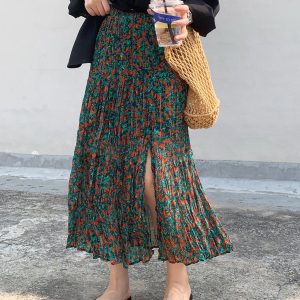 Y2K Floral Midi Boho Skirt for Women