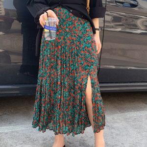 Y2K Floral Midi Boho Skirt for Women