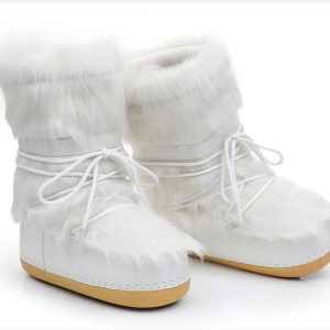 Y2K Fluffy Hair Winter Snow Boots for Women