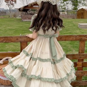 Y2K Girls Ruffle Lolita Tea Party Princess Costume Dress