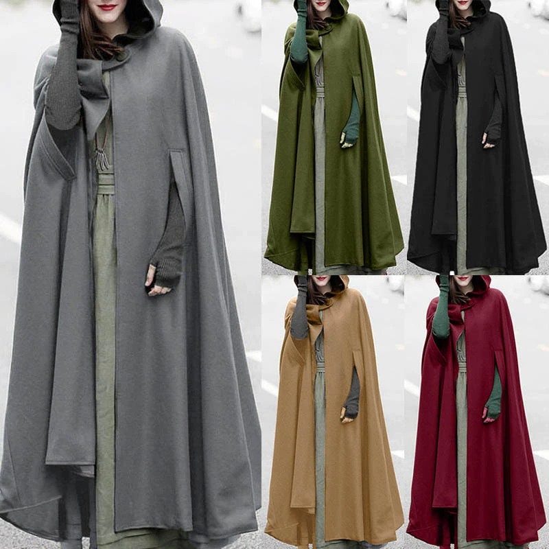 Y2K Gothic Cape Women's Hooded Canvas Cloak