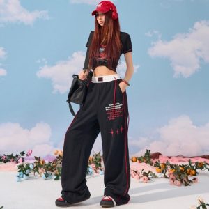 Y2K Gothic Hippie Baggy Pants - Streetwear Jogging Trousers