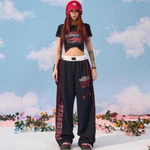 Y2K Gothic Hippie Baggy Pants - Streetwear Jogging Trousers