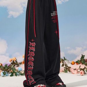 Y2K Gothic Hippie Baggy Pants - Streetwear Jogging Trousers