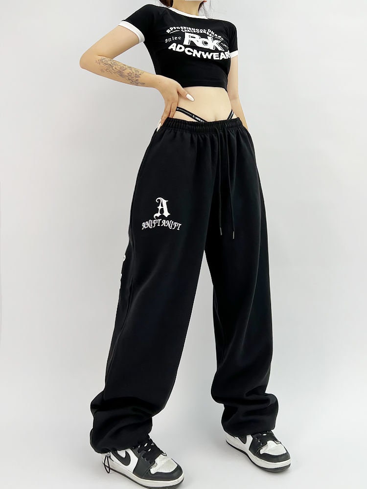 Y2K Gothic Jogger Sweatpants - Hip Hop Streetwear