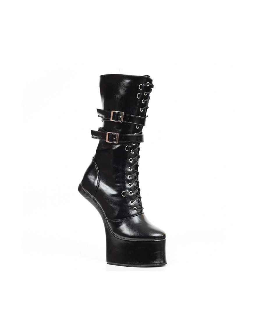 Y2K Gothic Lace-Up Platform Hoof Ballet Boots - Unisex