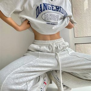 Y2K Gray Streetwear Baggy Pants