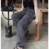 Y2K Gray/Black/Khaki Drawstring Wide Leg Cargo Pants