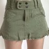 Y2K Green Cargo Skirt - High Waist Pencil Mini Skirt