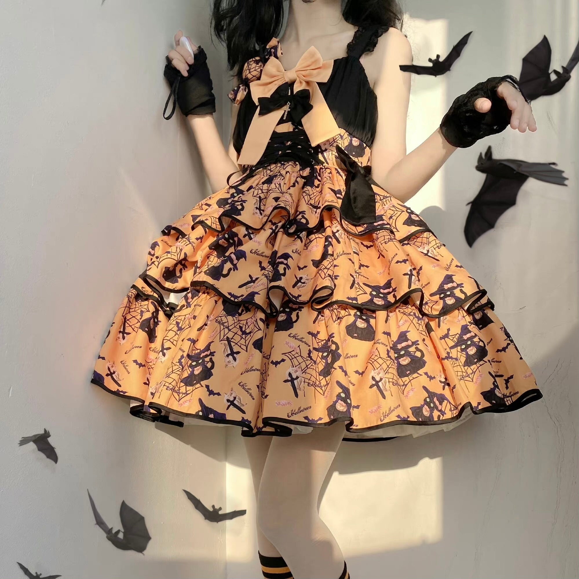 Y2K Halloween Lolita Suspender Dress and Role-Playing Costume Skirt