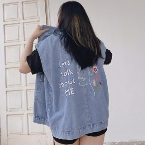 Y2K Hand Embroidered Jean Tank Top - Women's Fashion