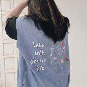 Y2K Hand Embroidered Jean Tank Top - Women's Fashion