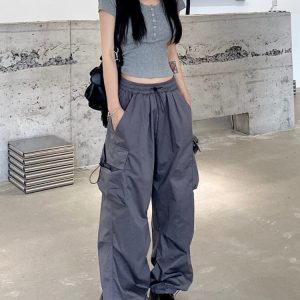 Y2K Harajuku Streetwear Wide Leg Cargo Pants