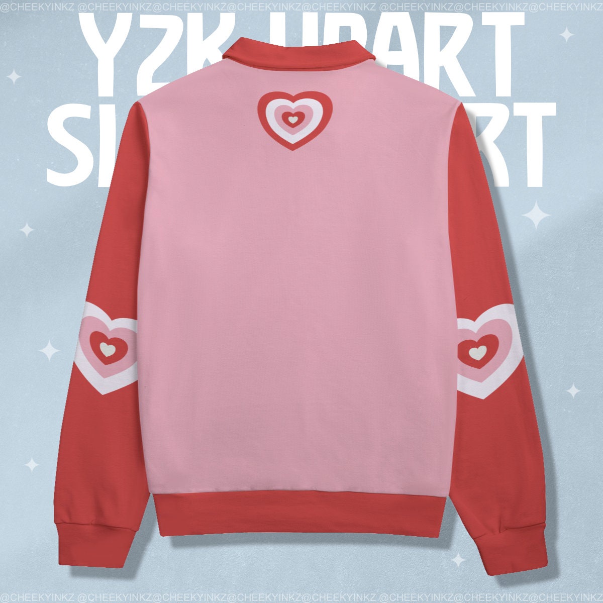 Y2K Heart Top - Cute Preppy Shirt for Trendy Kawaii Clothes