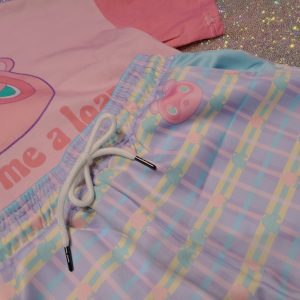 Y2K High Waist Kawaii Yume Peach Shorts