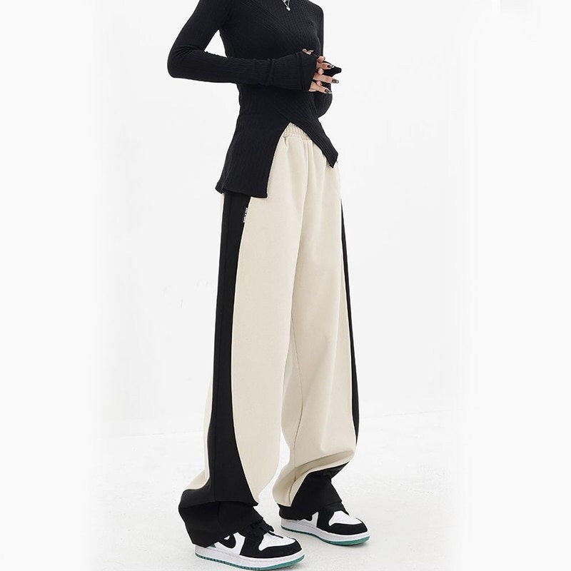 Y2K High Waist Patchwork Sweatpants