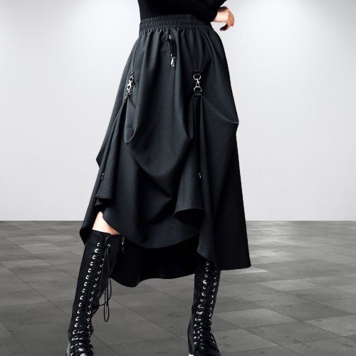 Y2K High Waisted Maxi Skirt - Harajuku Streetwear