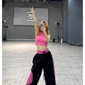 Y2K Hiphop Black Pink Sweatpants