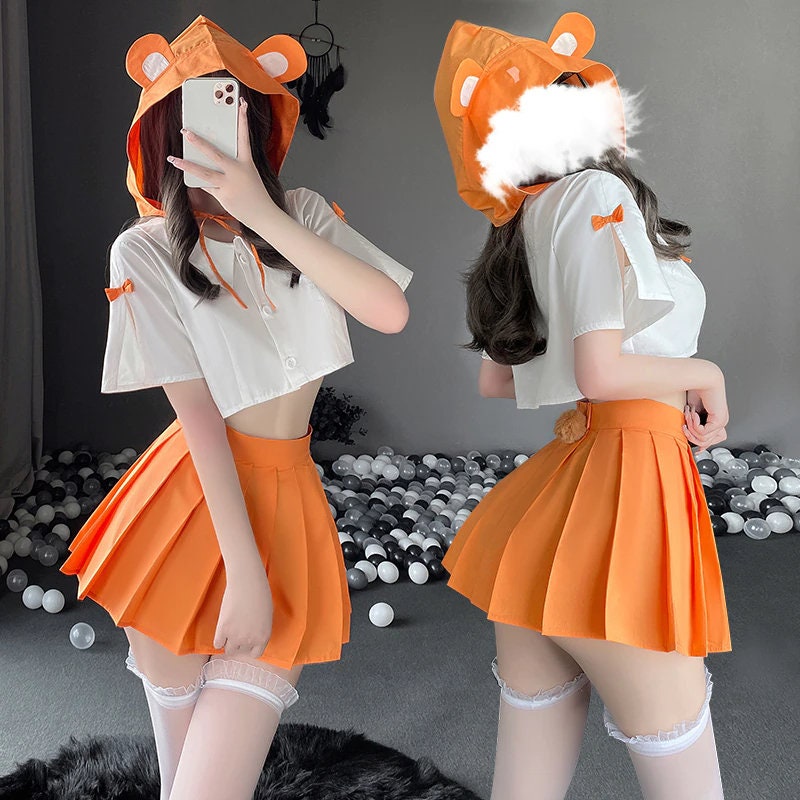 Y2K Japanese Anime Schoolgirl Cosplay Mini Skirt Outfit