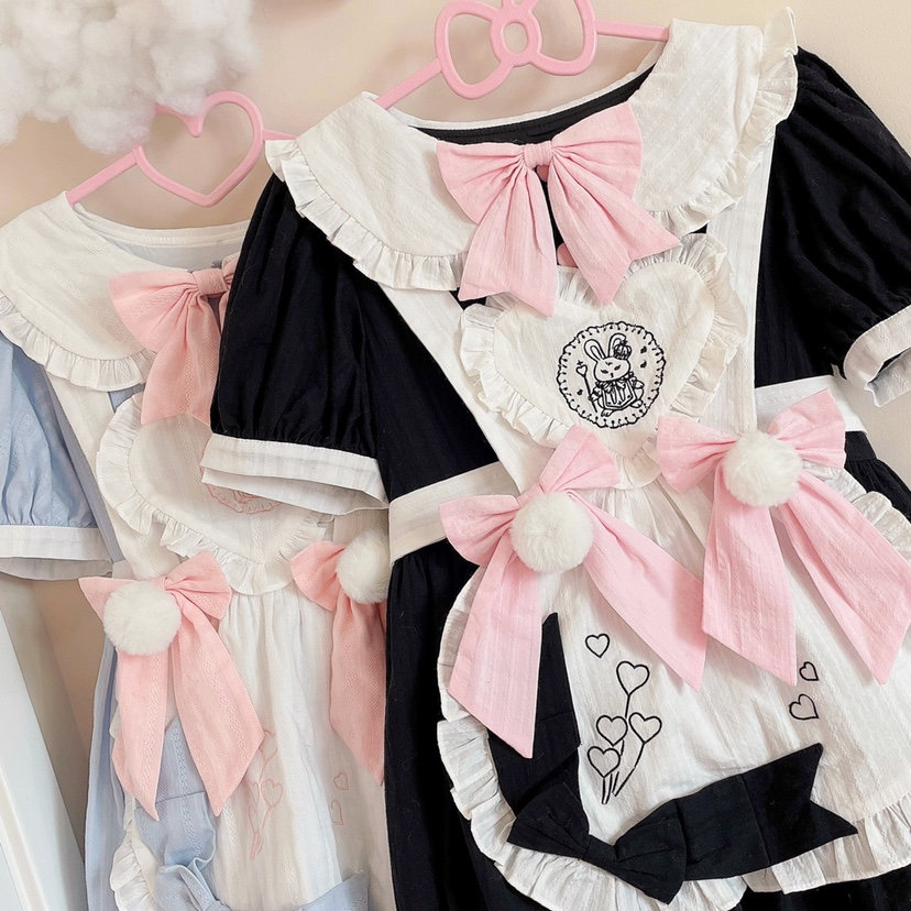 Y2K Japanese Sweet French Maid Cosplay Lolita Uniform