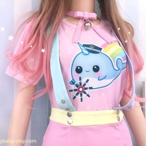 Y2K Kawaii Narwhal Crop Top - Trendy and Adorable Fashion Statement
