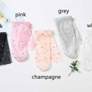 Y2K Lace Ankle Socks with Star and Moon