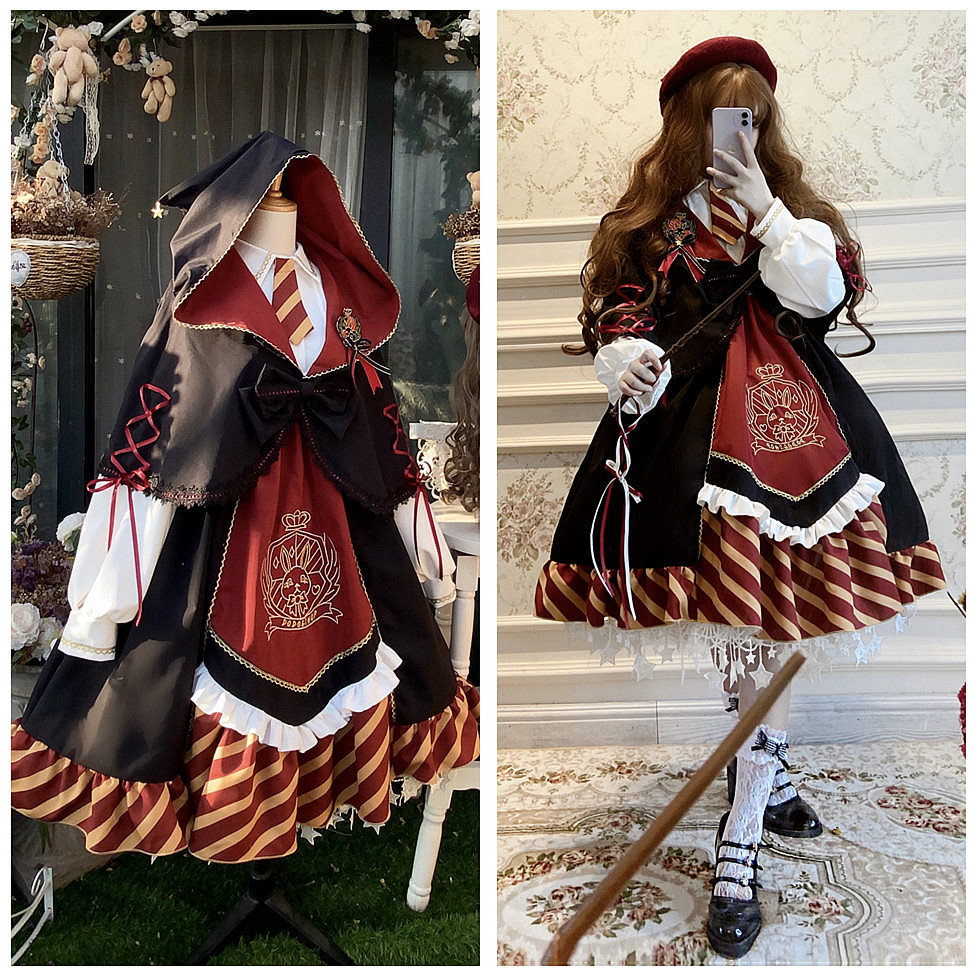 Y2K Lace Gothic Lolita Dress - Magic Academy Costume