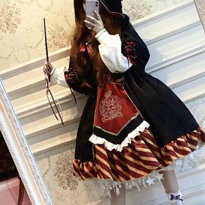 Y2K Lace Gothic Lolita Dress - Magic Academy Costume