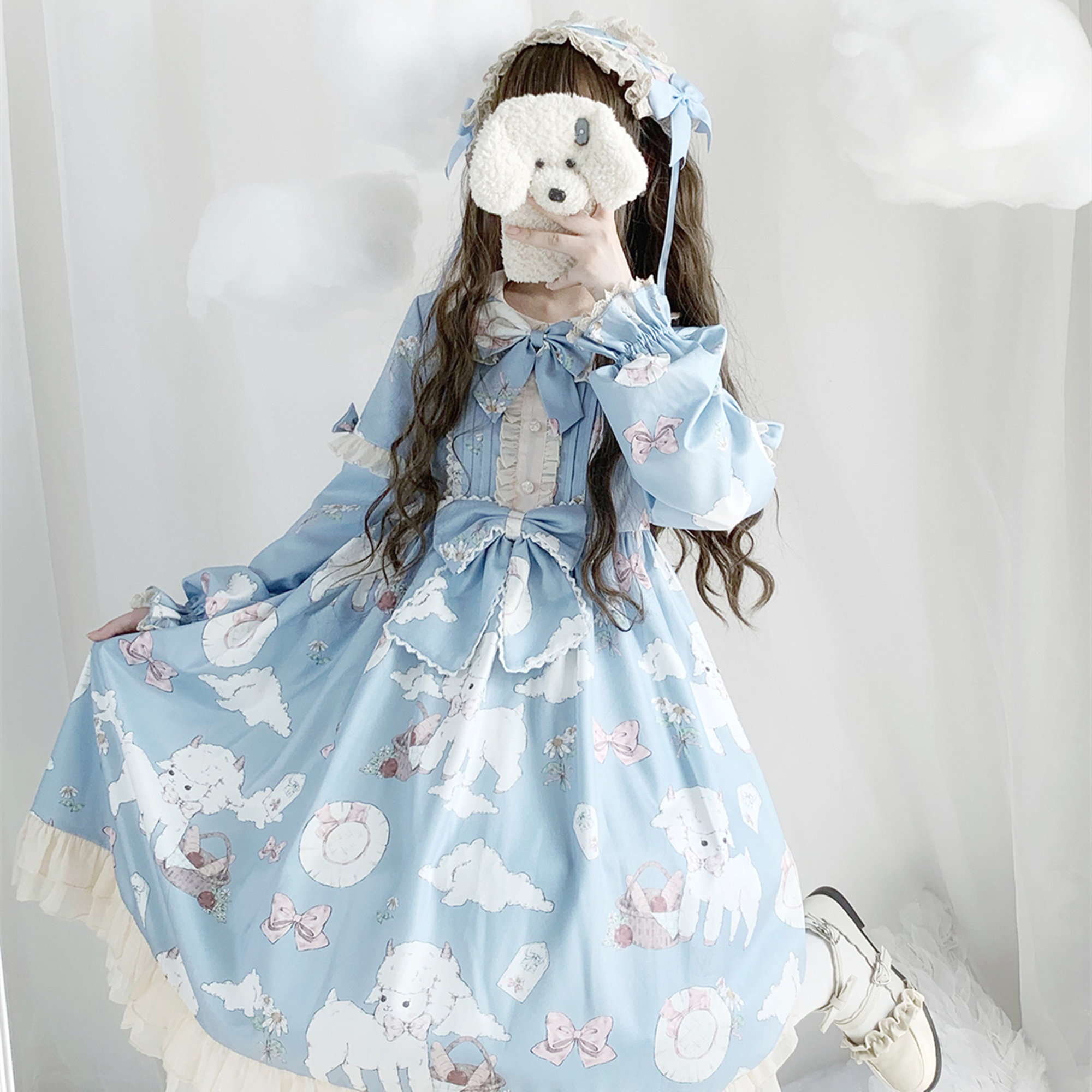 Y2K Lace Lolita Dress with Bowknot