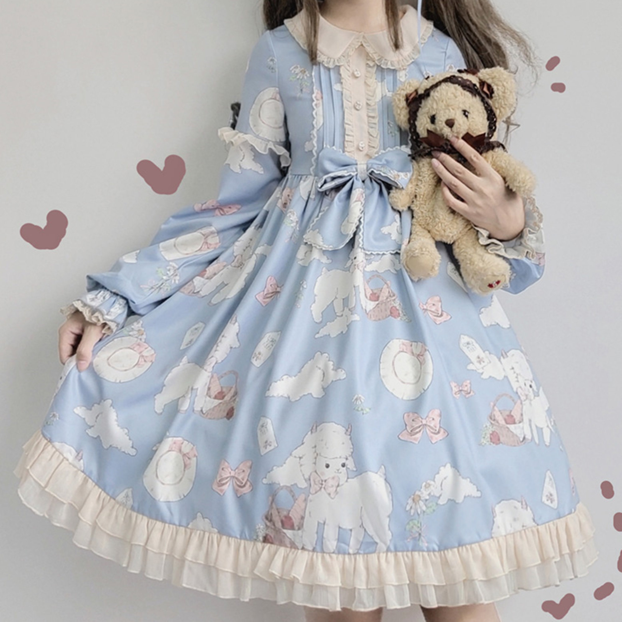 Y2K Lace Lolita Dress with Bowknot