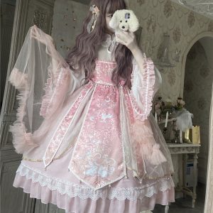 Y2K Lolita Dress - Kawaii Pink Princess Summer Style