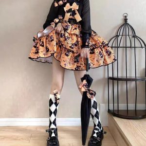 Y2K Lolita Dress with Bow - Women's Gothic Fashion