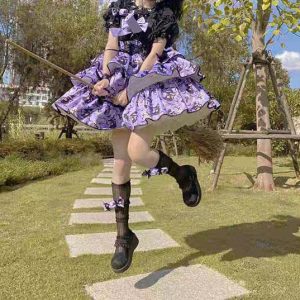 Y2K Lolita Dress with Bow - Women's Gothic Fashion