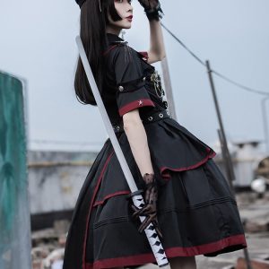 Y2K Lolita Fashion Dress with Gothic Style Jacket