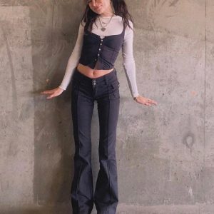 Y2K Low Waist Flared Bootcut Jeans