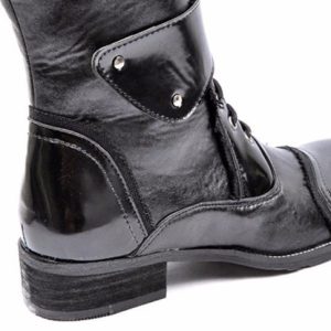 Y2K Men's Patent Leather Mid Leg Boots