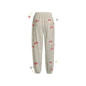 Y2K Mushroom Cuties Sweatpants | Autumn Fall Leaves